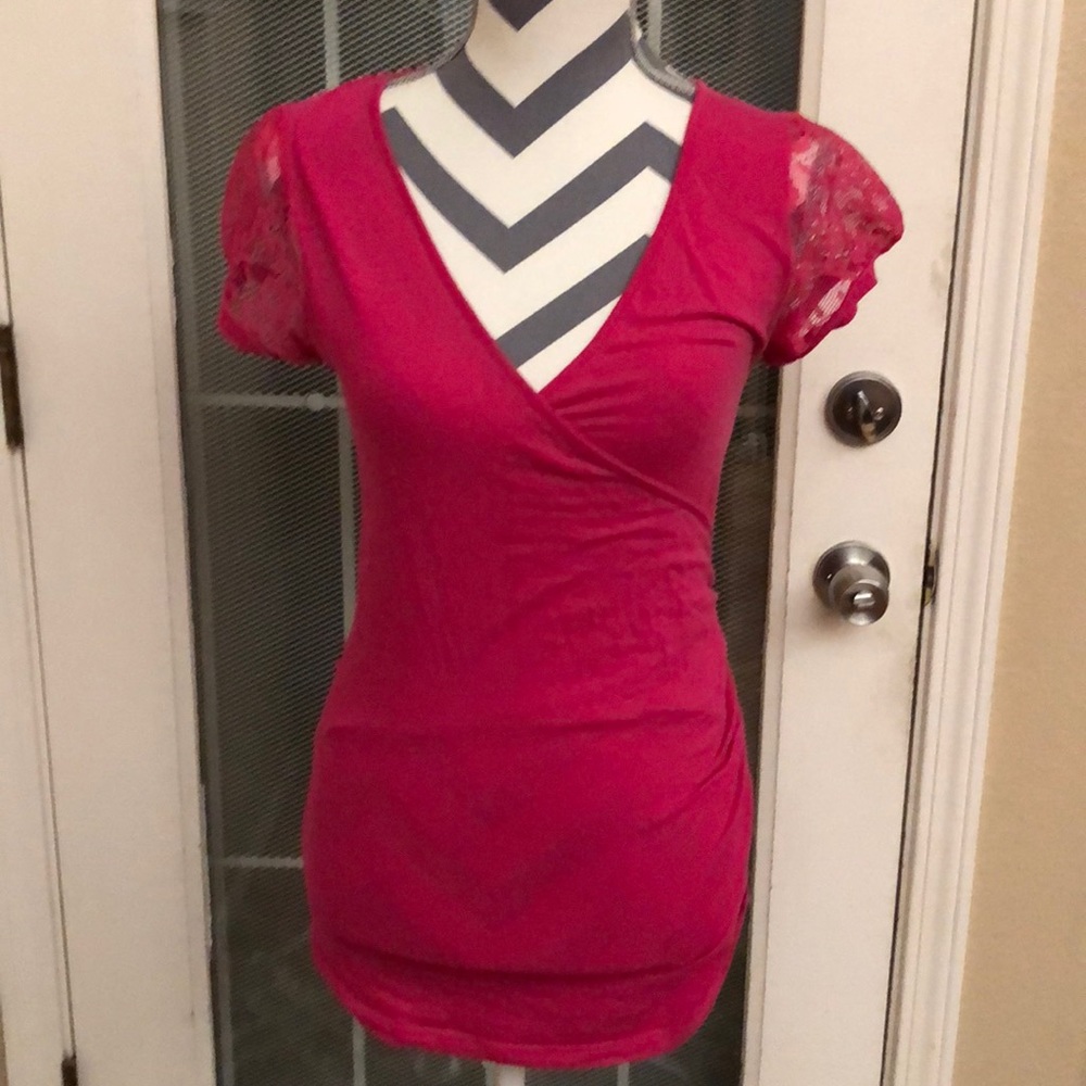 Cute top with deep v sexy